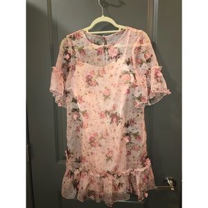 Asos Floral Shift Dress (light pink)